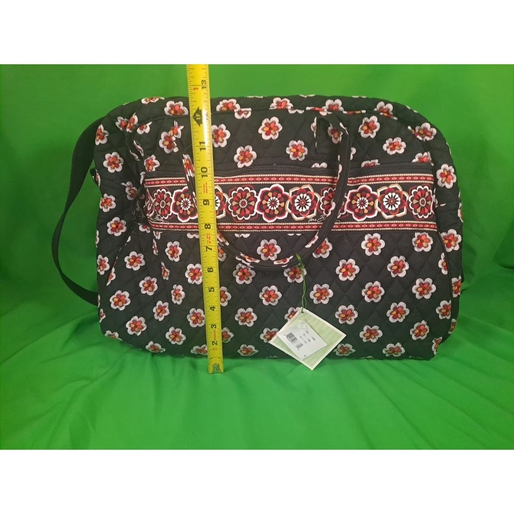 NWT Vera Bradley Vintage Retired Black Pirouette Travel Weekend Diaper Bag Quilt